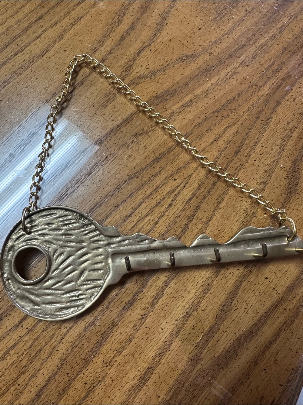 Brass Gold Key-Shaped Wall Key Holder